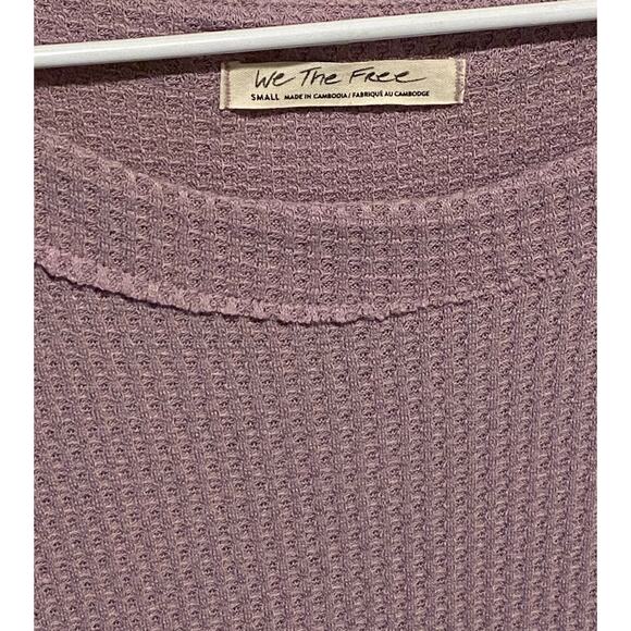 Free People We The Free North Shore Thermal Tunic Top Small Waffle Knit Shirt - Picture 5 of 11
